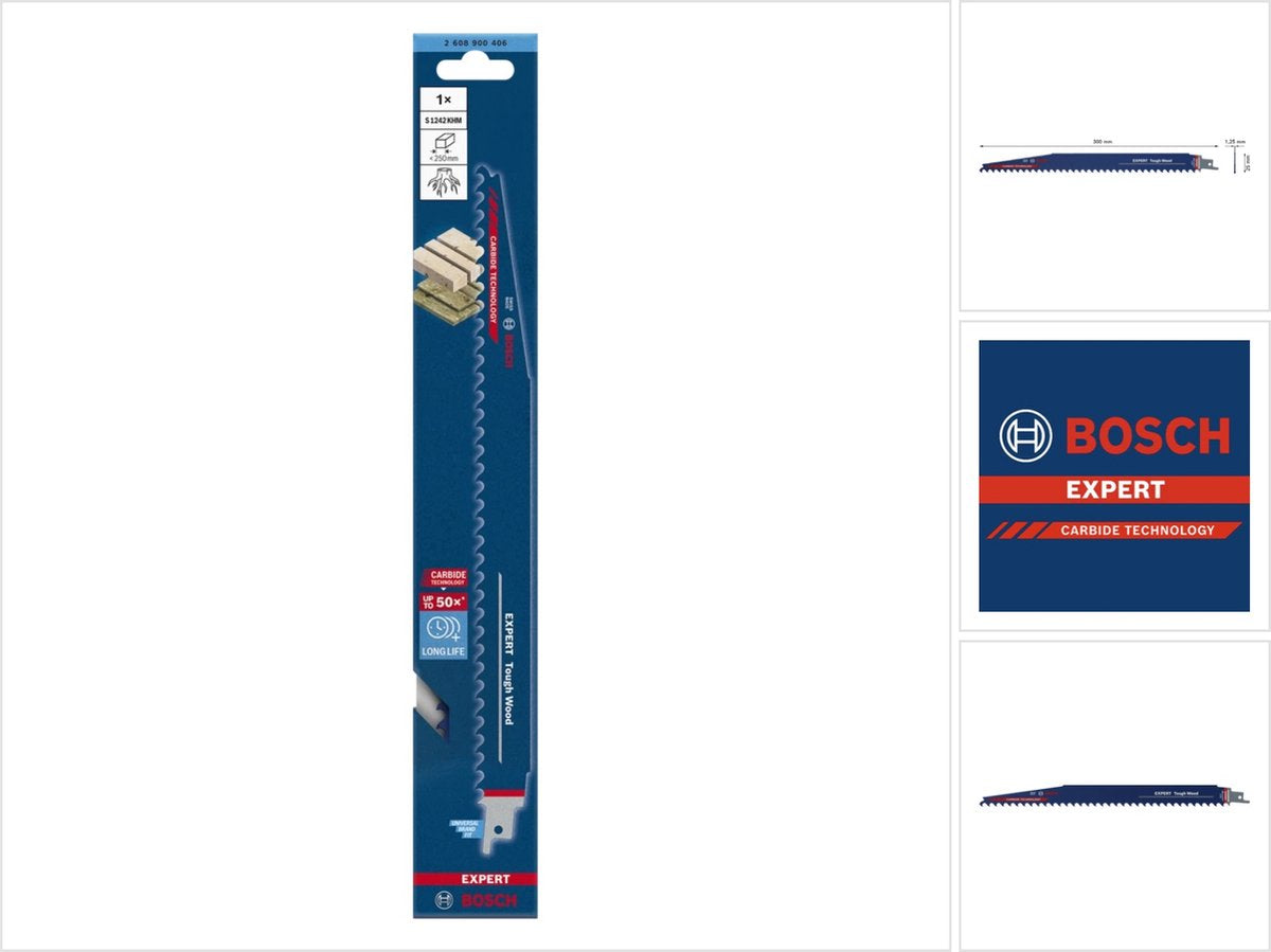 Bosch 2608900406 Expert Säbelsägeblatt S1242KHM für hartes Holz