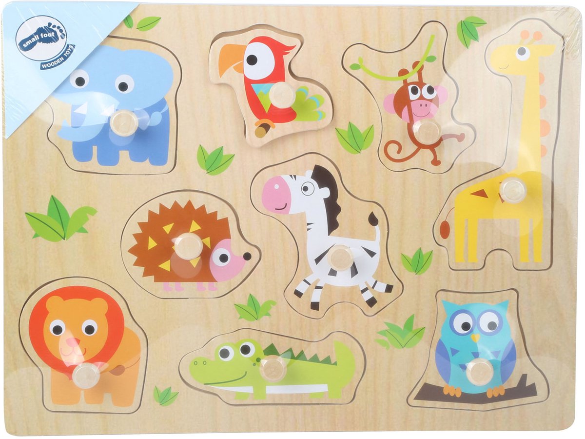 Small Foot - Holz-Studenpuzzle Zoo, 9-tlg.