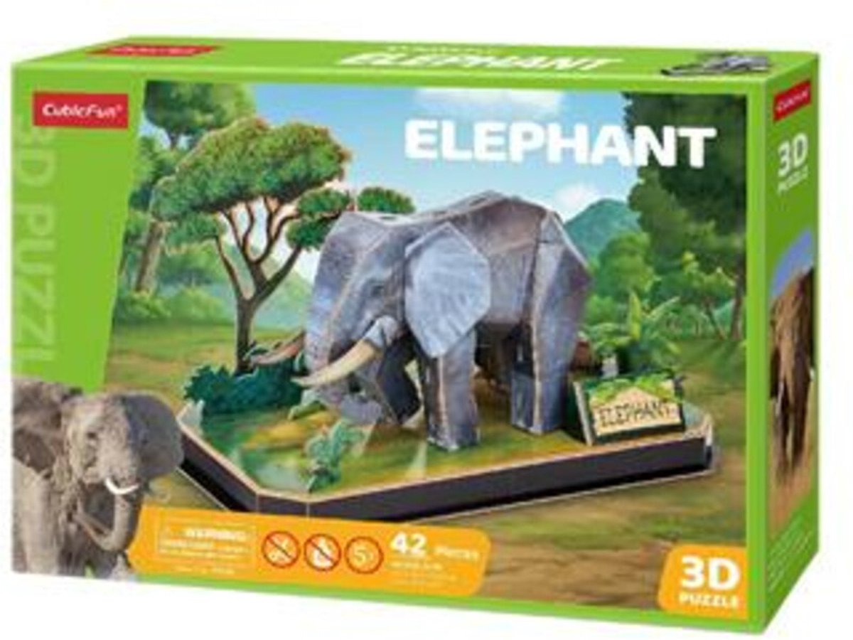 Kubisches lustiges 3D-Puzzle Elefant – 42 Teile – geeignet für Kinder ab 8 Jahren