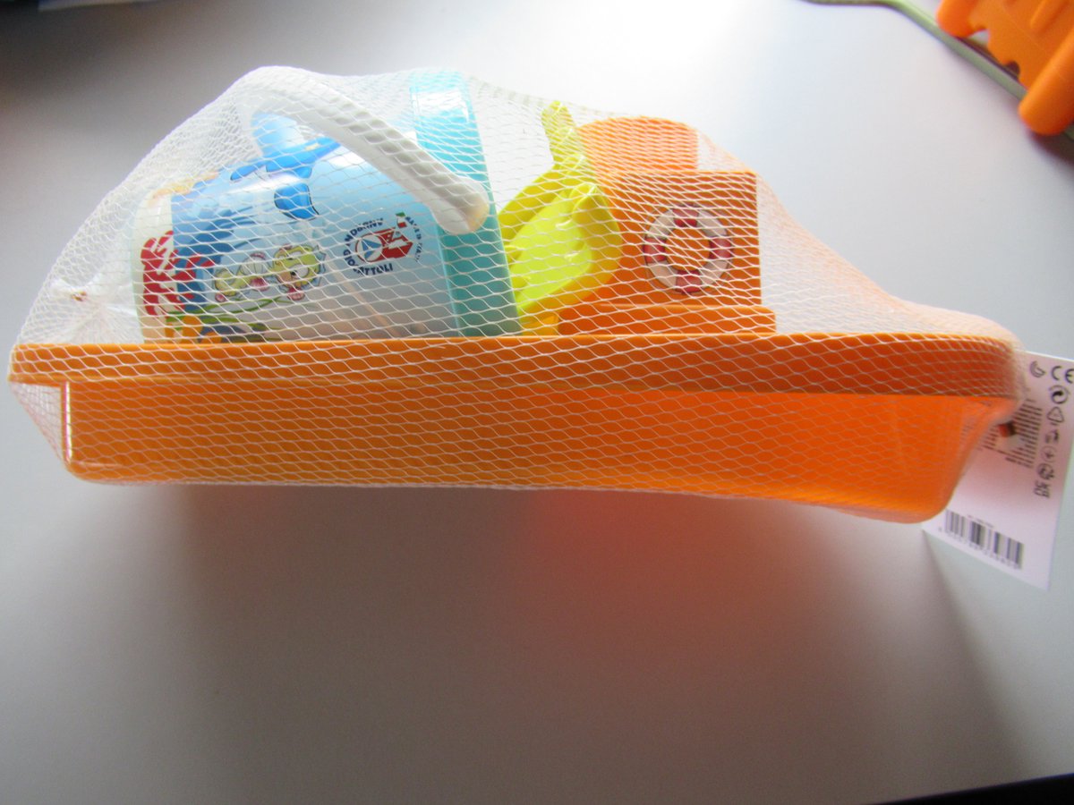 Androni Happy Fish Eimerset 4-teilig – Orange mit Fischdruck