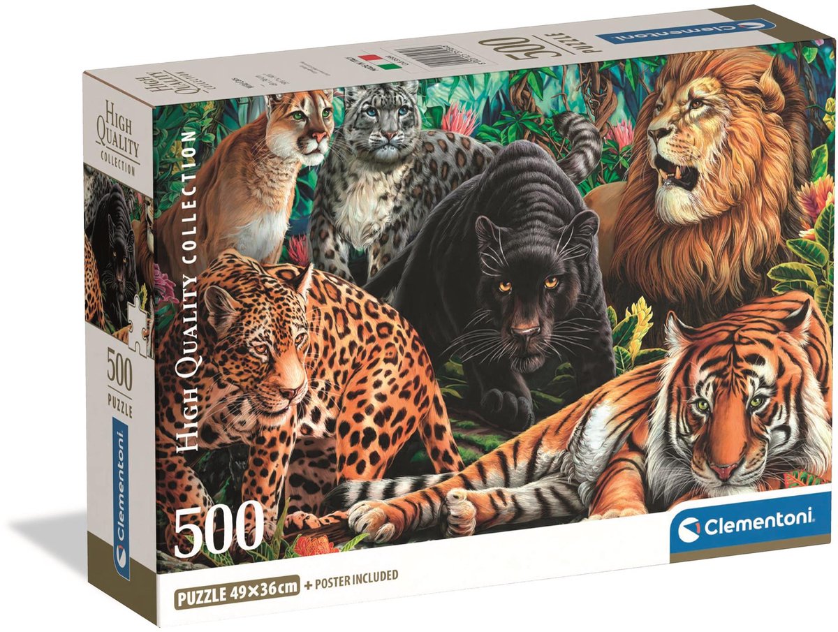 Clementoni Puzzle Wildkatzen, 500 Teile.