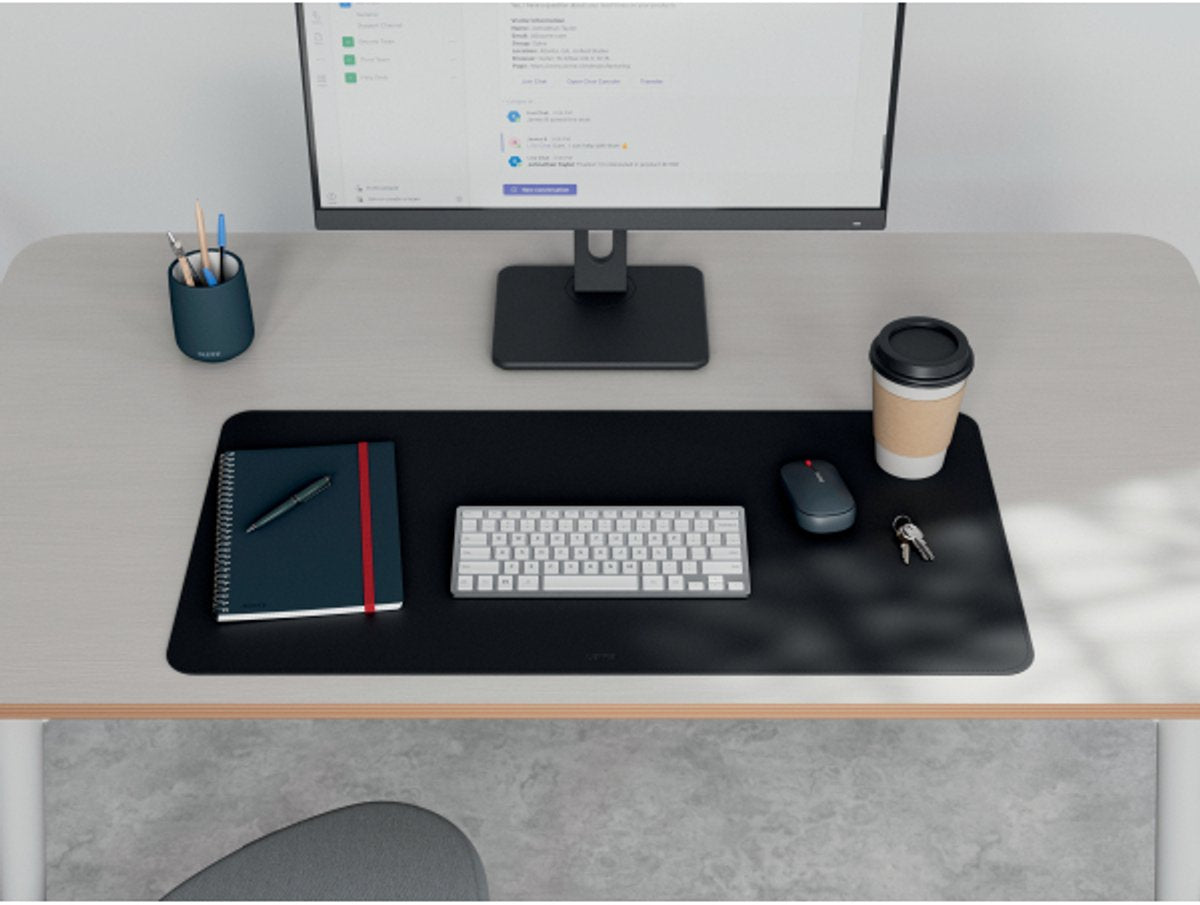 Leitz große Schreibtischunterlage 80×40 cm – rutschfest – Schreibtischunterlage – wasserfest – für Tastatur-Maus – Schwarz