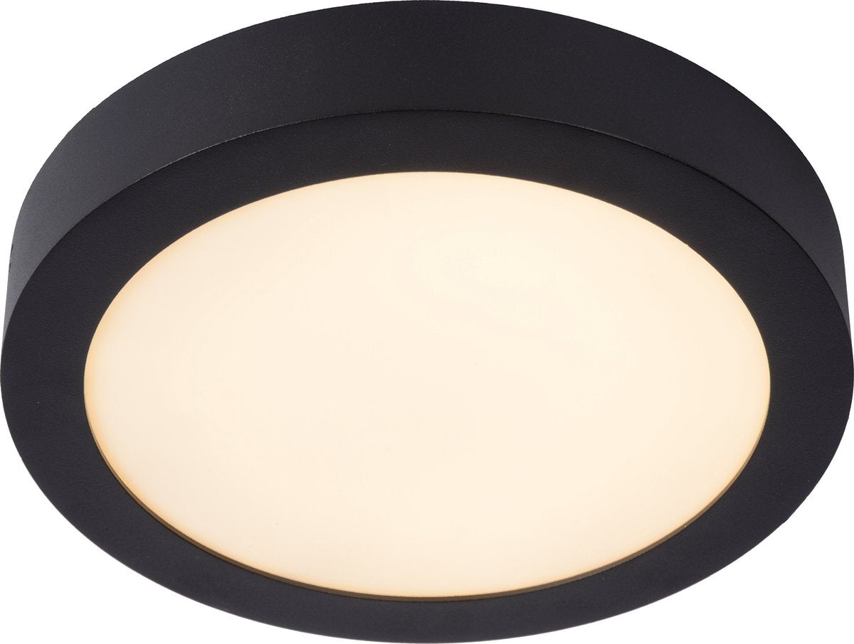 Lucide Brice-LED - Deckenleuchte (Deckenleuchte) Badezimmer - ø 24 cm - LED dimmbar - 1x15W 3000K - IP44 - Schwarz