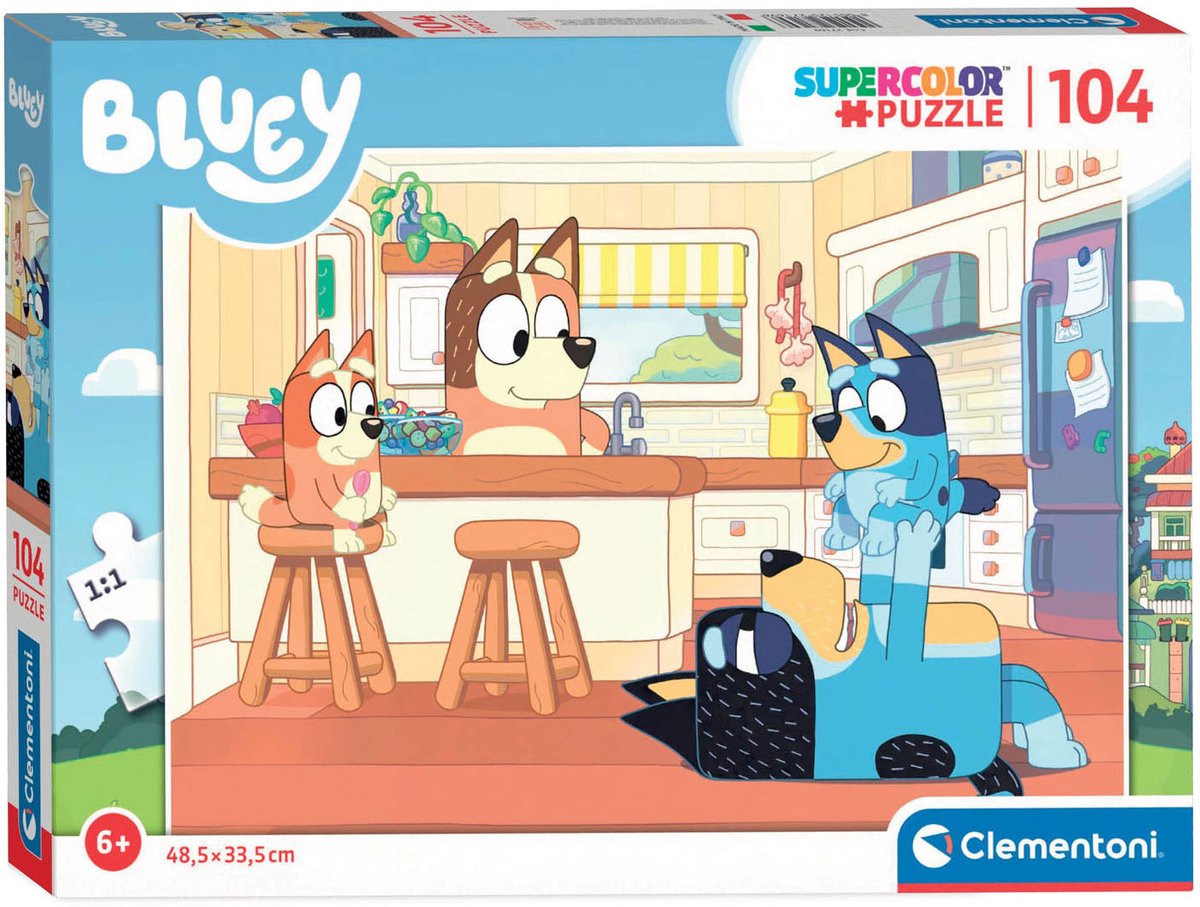 Clementoni - Puzzle - 104 Teile - Bluey - Puzzle für Kinder - ab 6 Jahren