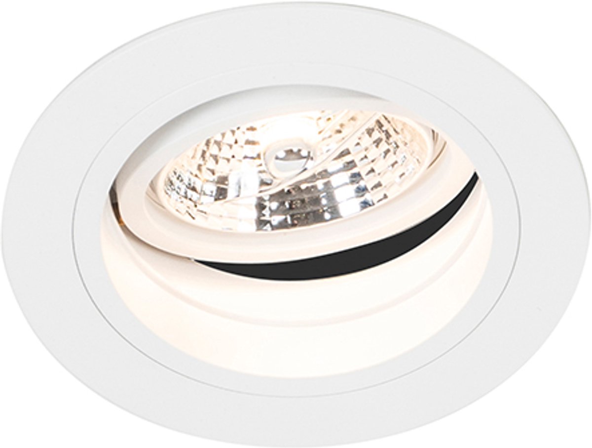 Qazqa chuck - moderne inbouwspot - 1 lichts - ø 120 mm - wit - woonkamer | slaapkamer | keuken