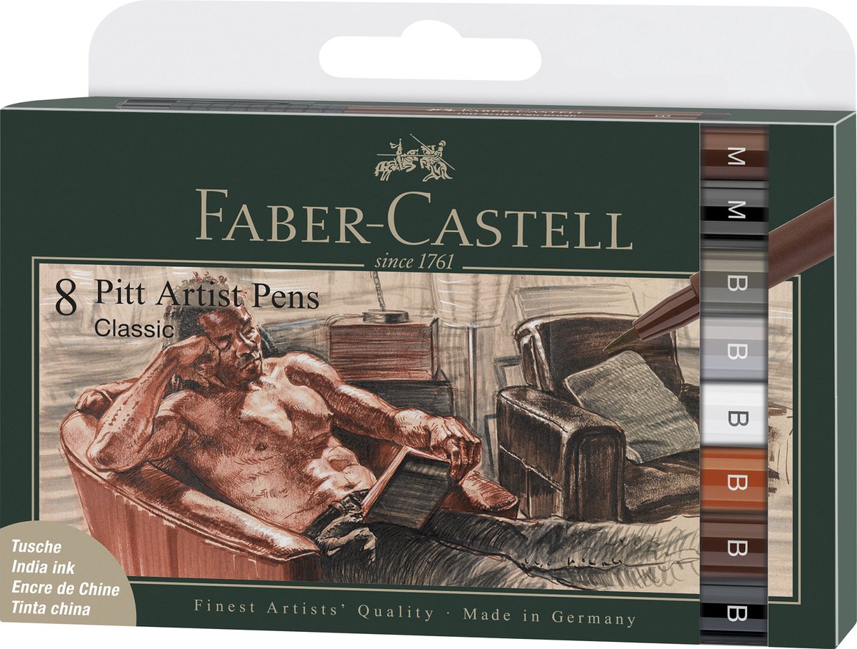 Faber-Castell Zeichenstift – Pitt Artist Pen – 8-teilig – Classic – FC-167172