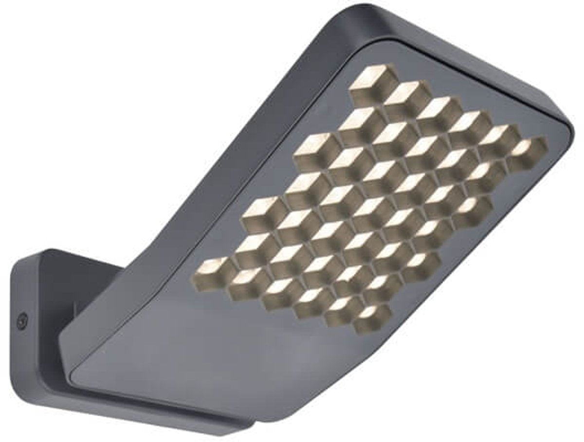 Lutec atlantis – LED-Wandleuchte für den Außenbereich – blendfrei – Premium-Aluminium – 2000 lm starkes Licht – 4000 K helles weißes Licht – IP54 extra wetterfest – Dunkelgrau