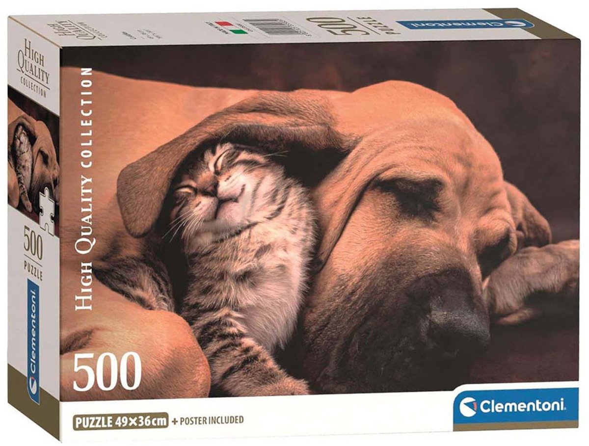 Clementoni Puzzle Hund und Katze, 500 Teile.