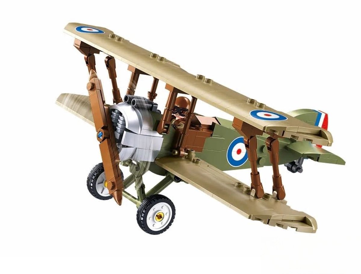 Sluban Modelbricks Sopwith Camel Airplane Bauspielzeug für Kinder ab 8 Jahren – Konstruktionsspielzeug Modellbau – Baukasten mit 293 Bausteinen – M38-B1293