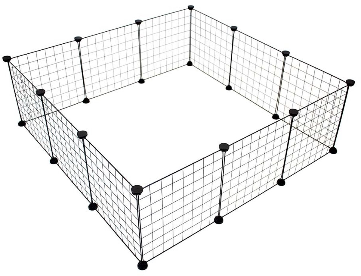 Duvo plus my home modulares Gehege für Kleinsäuger 107x107x35cm schwarz