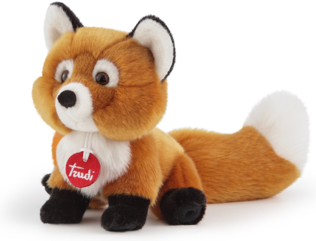 Trudi – klassisches Kuscheltier Fuchs Vicky 19 cm – handgefertigt in Italien – hochwertiges Plüsch-Kuscheltier – Kuscheltier für Jungen und Mädchen – braun weiß – 16 x 18 x 19 cm, Größe S