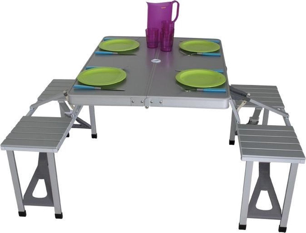 Eurotrail Camping Tabelle Limoux 86 x 68 cm Aluminiumgrau