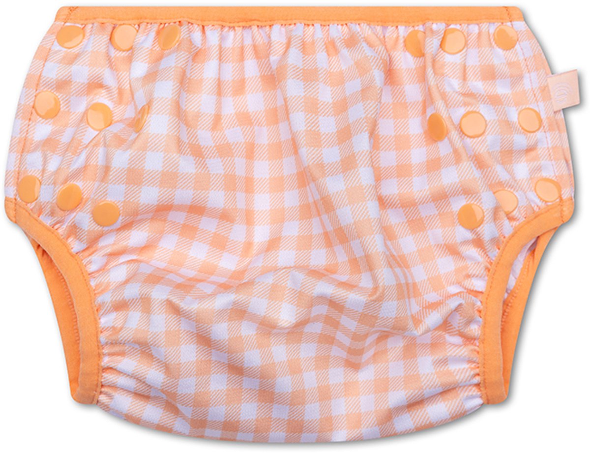 Sonnenuntergangsgitter | Orange-weiße waschbare Schwimmwindel