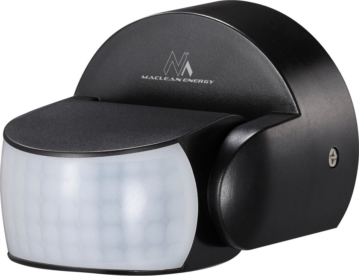 Maclean – PIR-Bewegungsmelder Infrarot – IP65 – Schwarz – Reichweite 12 m – 600 1200 W – mce468 b