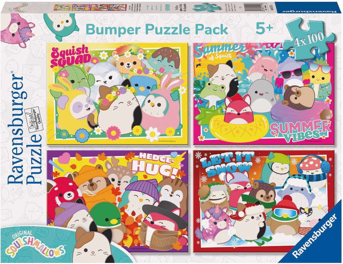 Ravensburger Puzzle Squishmallows 4 in 1 100 Teile
