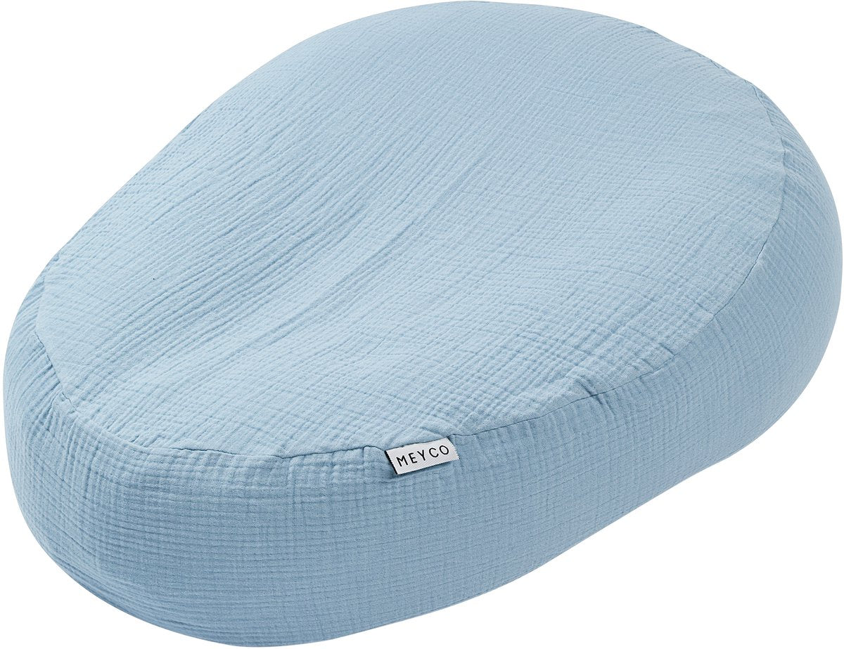 Meyco Baby Uni Relax Bezug für Stillkissen – vorgewaschen hydrophil – Jeansblau