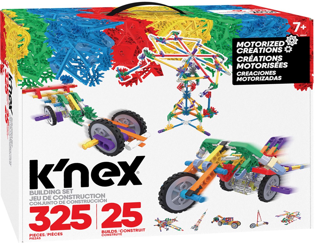 K'nex Baukasten motorisiertes Konstruktionsspielzeug 25 Modelle 325-teilig.