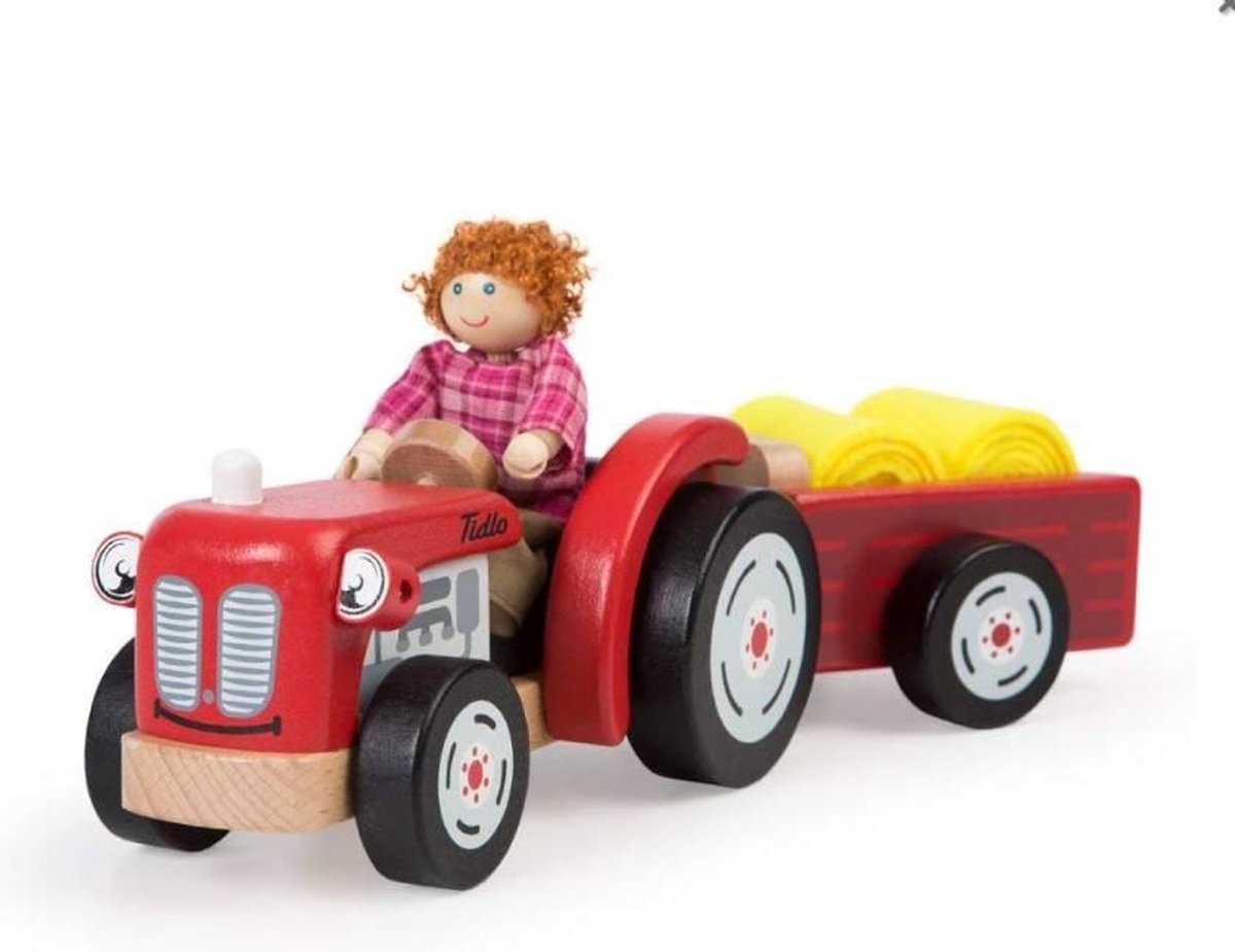 Tidlo Holztraktor mit Anhänger