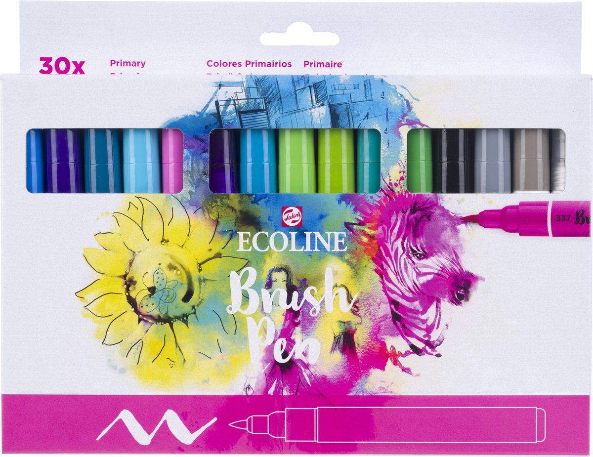 Ecoline Pinselstift-Set primär | 30 Farben