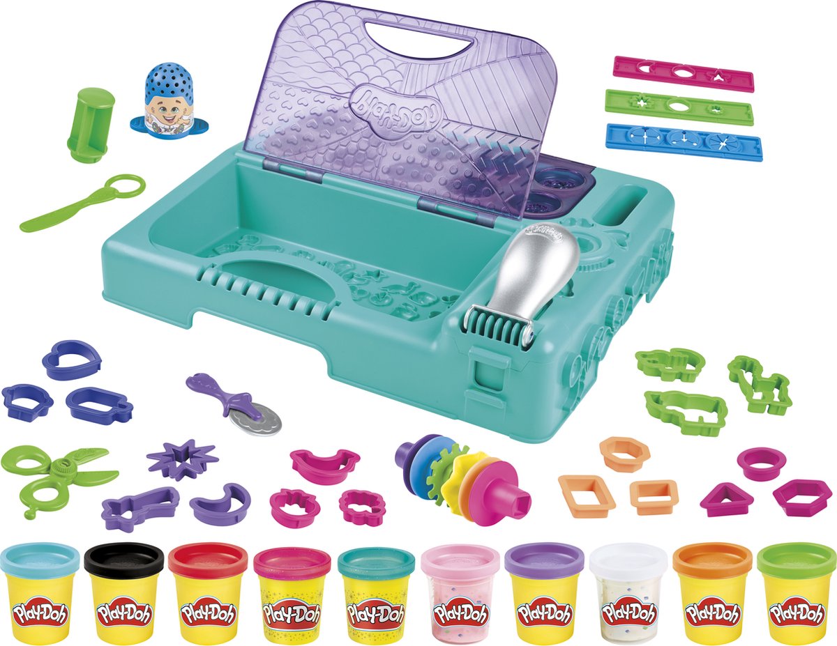 Play-Doh Play-Do, Kreativstudio mit mehr als 30 Werkzeugen und 10 Töpfen Modelliermasse – die Klassiker