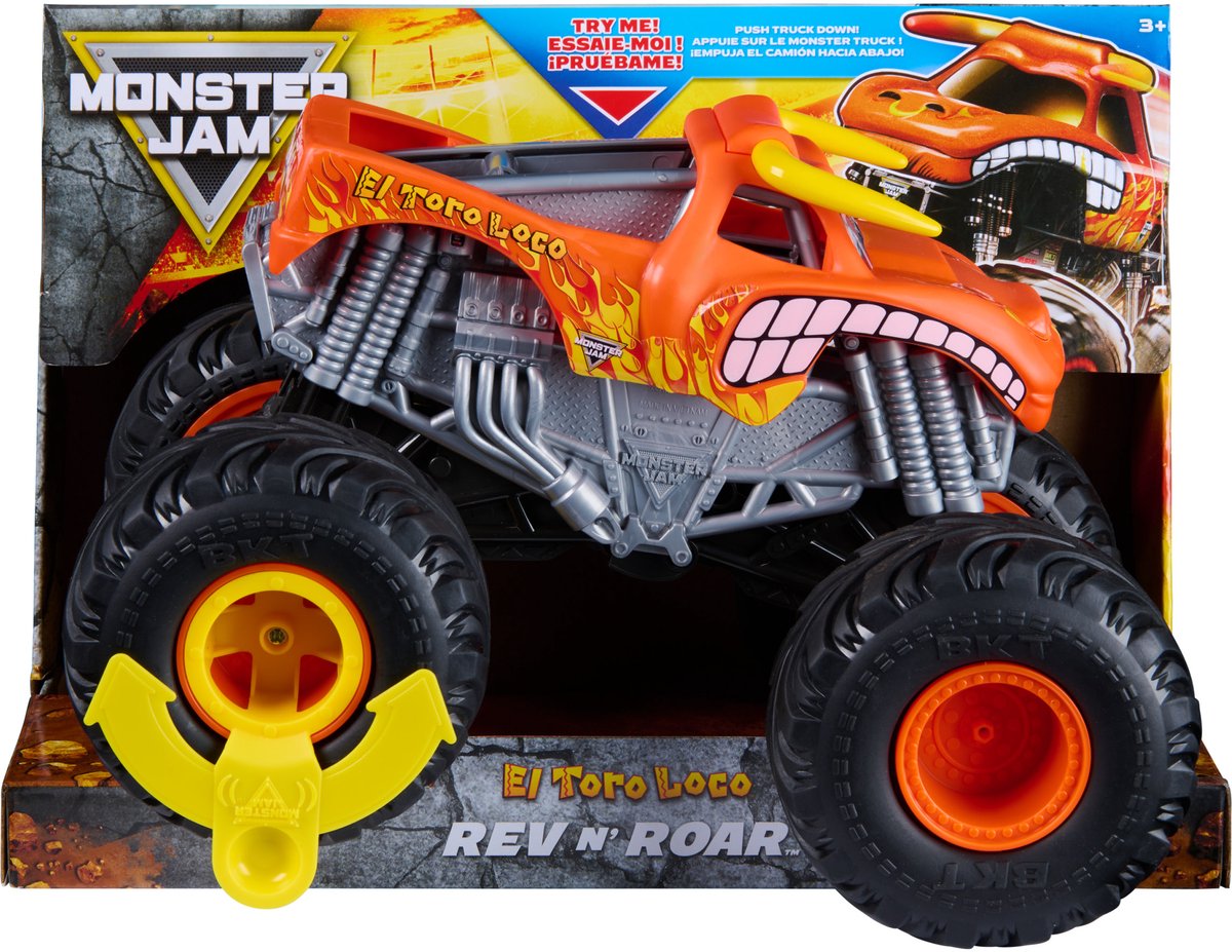 Monster Jam – El Toro Loco Rev 'n Roar Monster Truck – 1:15 – mit Sound – Spielzeugfahrzeuge