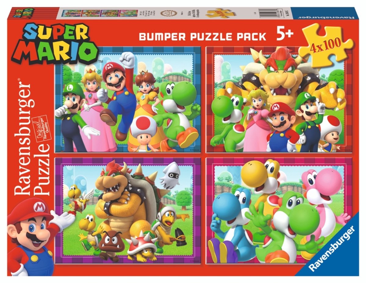 Ravensburger Puzzle Super Mario 4 in 1 100 Teile | 2 Stk