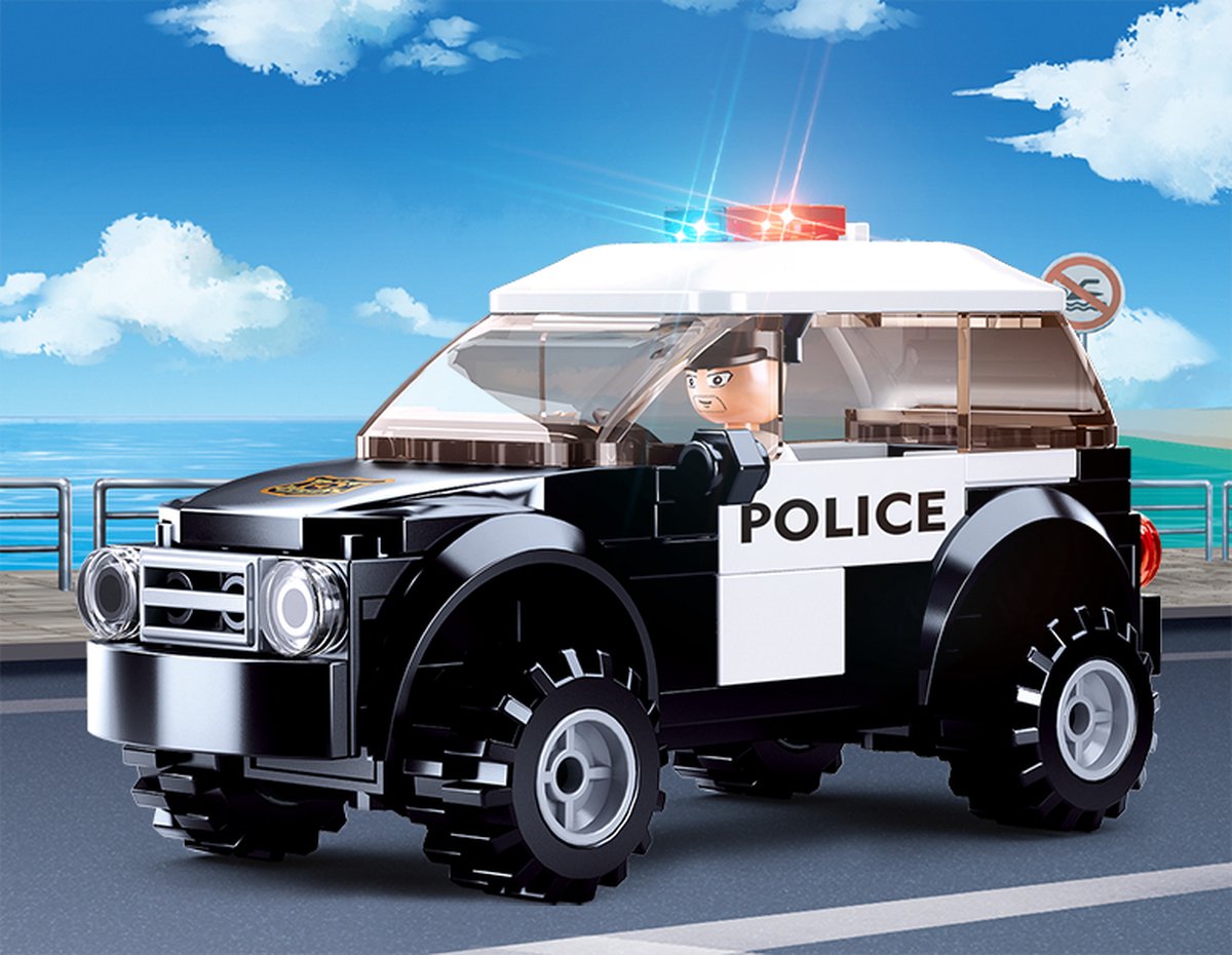 Sluban-Polizeiauto mit Hund - 78-tlg.