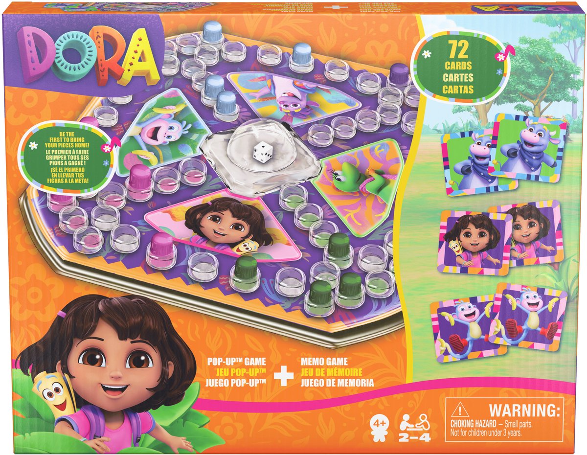Spin Master-Spiele Spin Master Dora Memo-Spiel und Popup-Spiel – lehrreiches Kinderspiel.