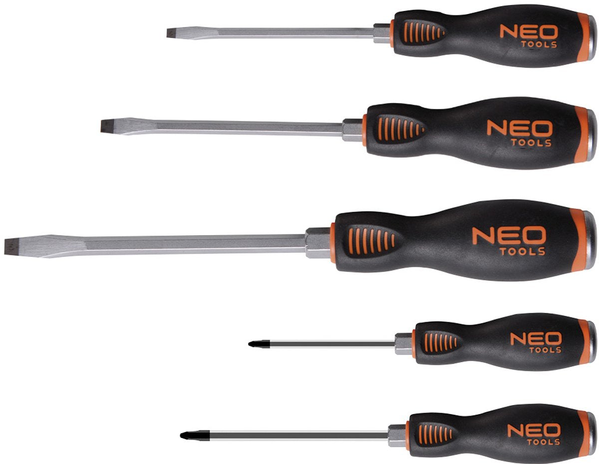 Neo - Schraubendreher-Set - 5-teilig - magnetische Spitze - dreieckiger Griff