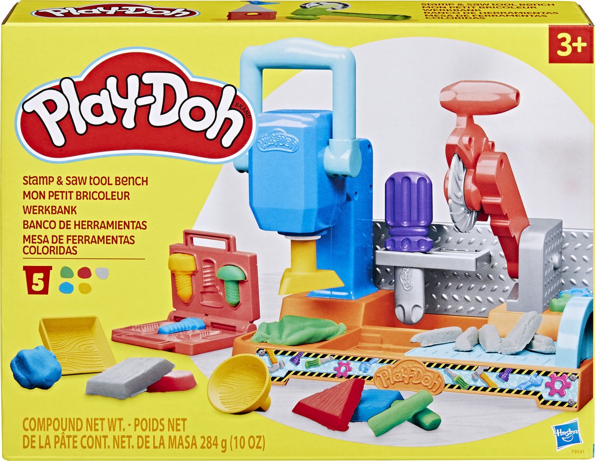 Play-doh Stempel- und Sägespielset – Modelliermasse – Kinderwerkzeuge