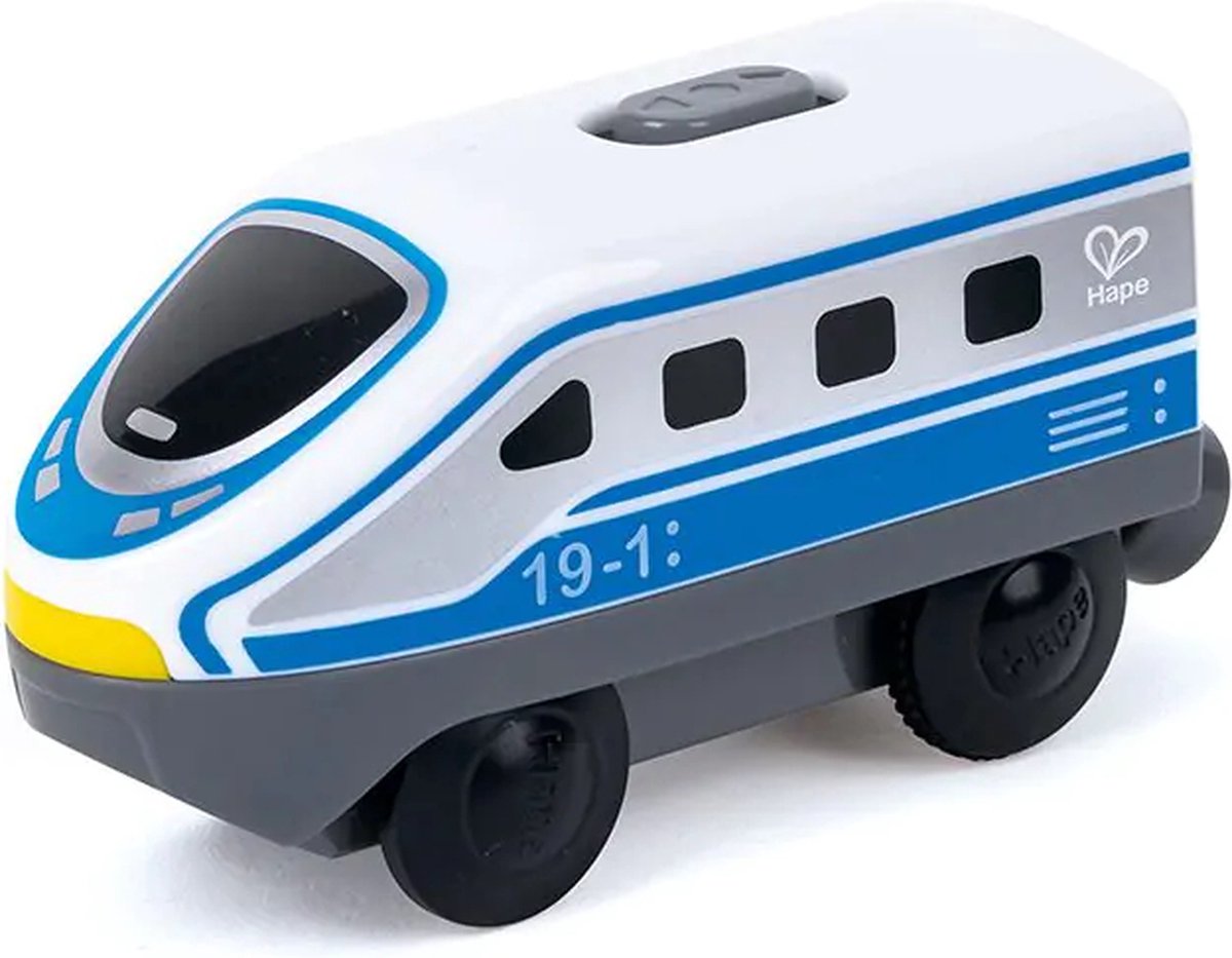 Hape houten trein locomotief blauw - - vanaf 3 jaar