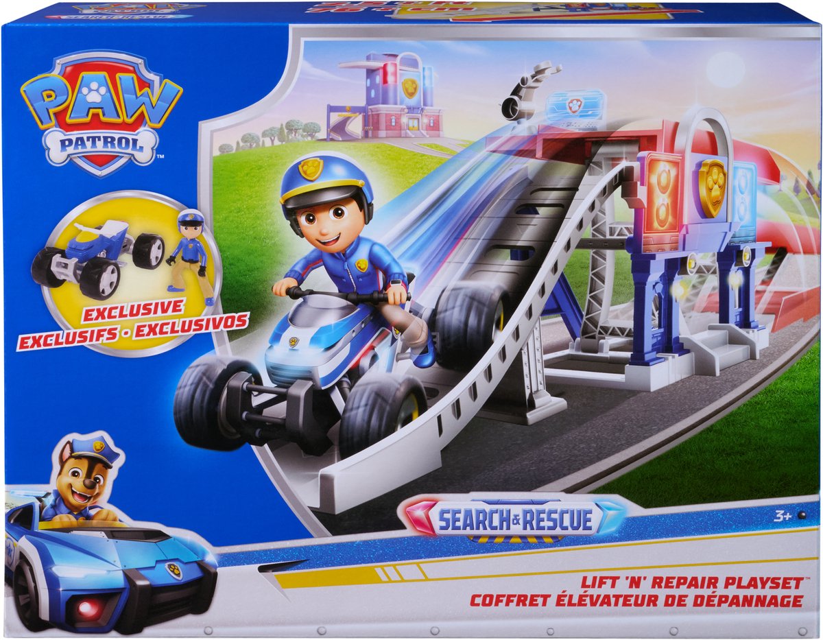 Paw Patrol - Suchrettung - Lift 'n' Repair Spielset von 76 cm mit Ryder-Figur und Fahrzeug - Spielsets