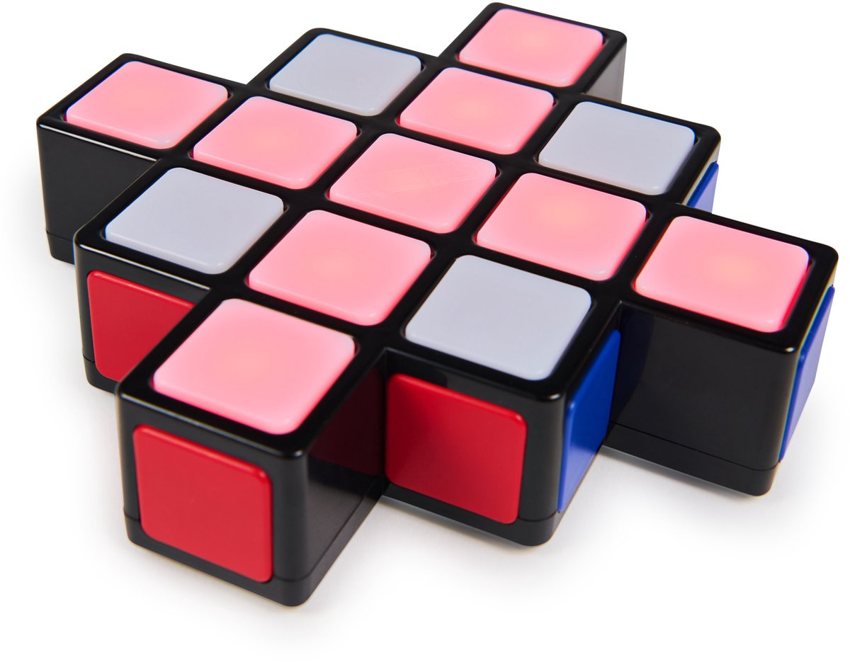 Spin master rubik's - cube rubik's rush - elektronisch spel met lichteffecten 1-4 spelers interactieve hersenkraker en snelheidsspel voor in je eentje of met meerdere spelers kleurenpuzzel stem-speelgoed