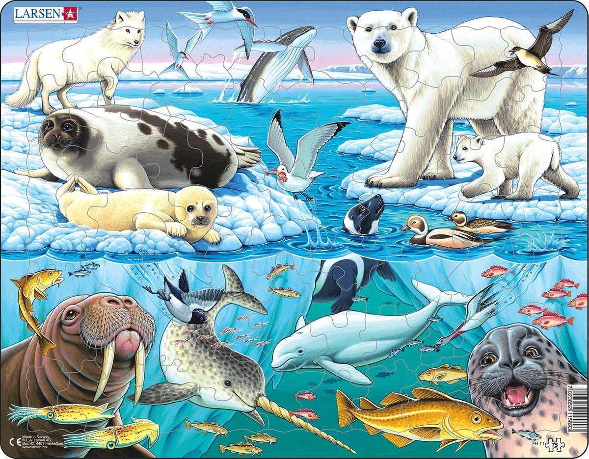Selecta Larsen Puzzle Tiere – Polartiere, 75 Teile.