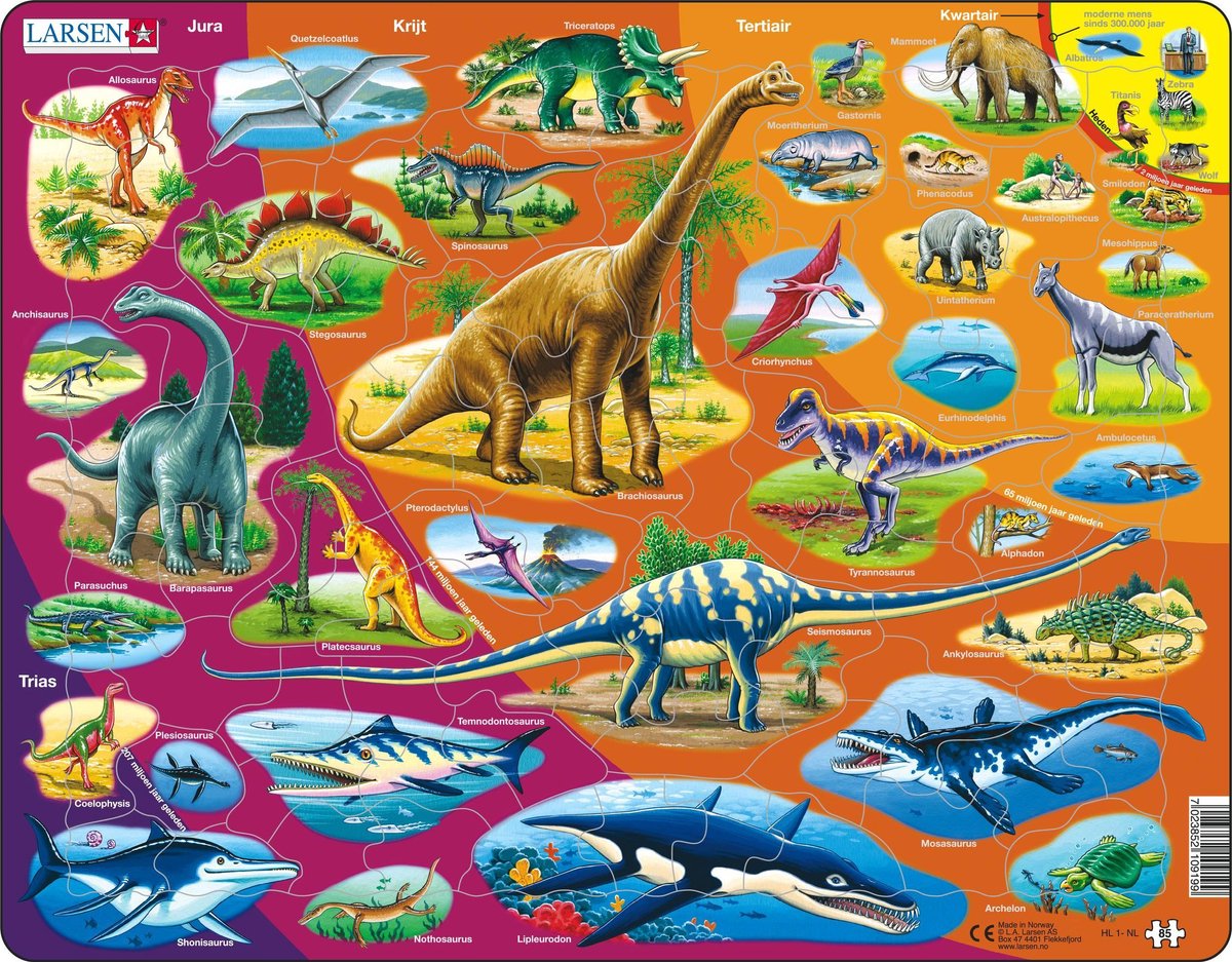 Selecta Larsen Puzzle Tiere Natur historisch, 85 Teile.