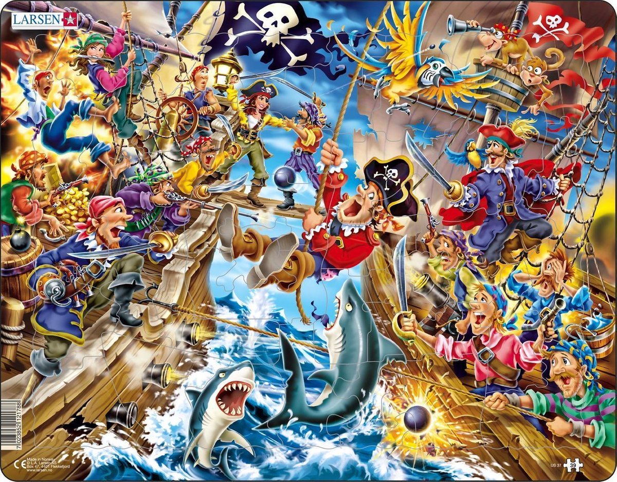 Selecta Larsen Puzzle Der Piratenkampf, 39 Teile.