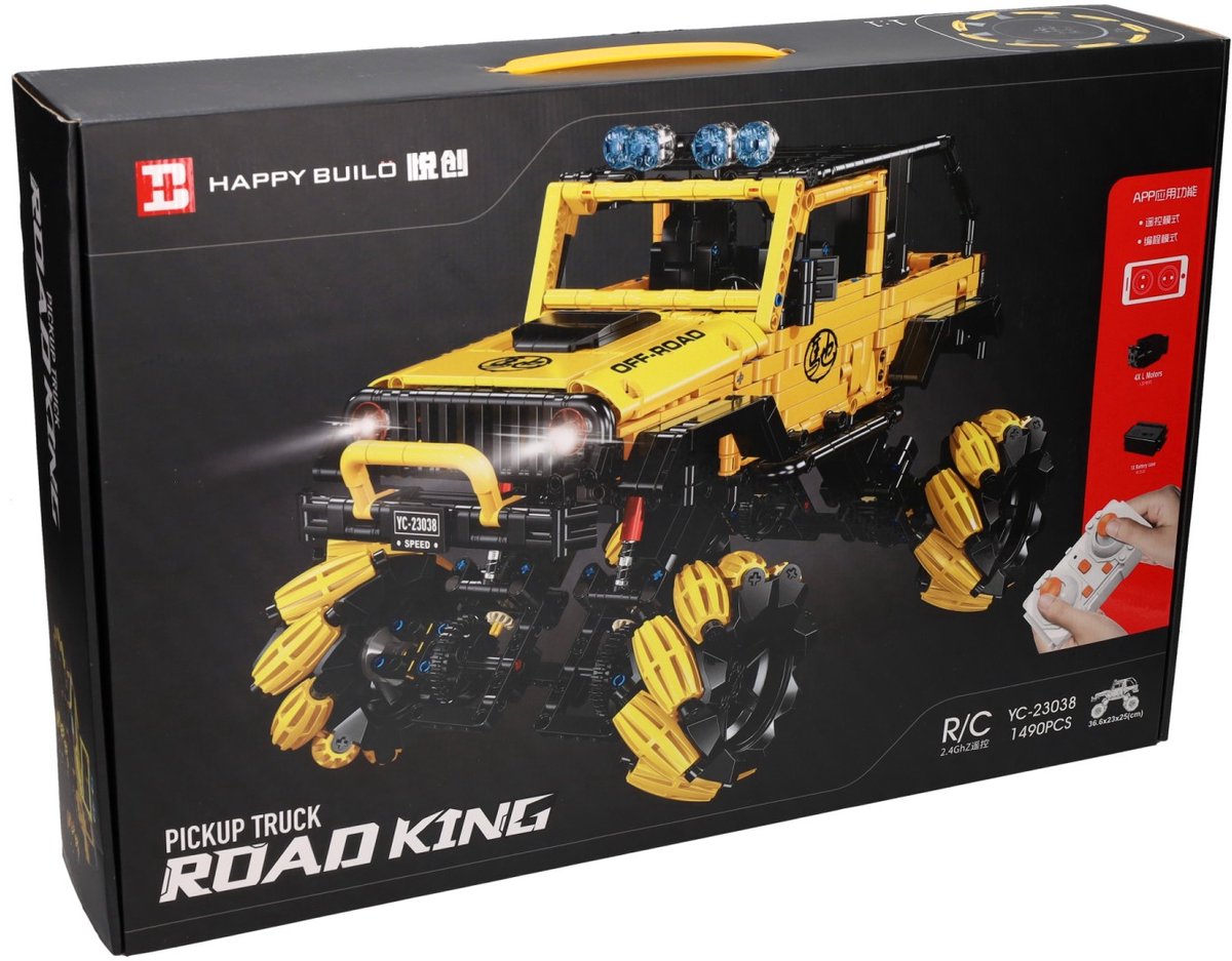Lobbes Toys BV Happy Build Steuerbares RC-Bausteinset Pickup Truck – 1490 Stück.
