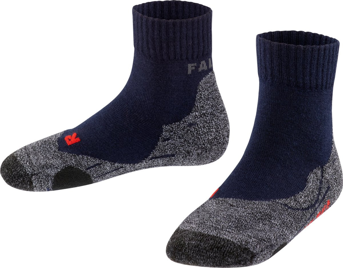 Falke TK2 kurze Anti-Blasen Wandersocken aus dickem Woll-Funktionsmaterial Kinder blau – Größe 27-30