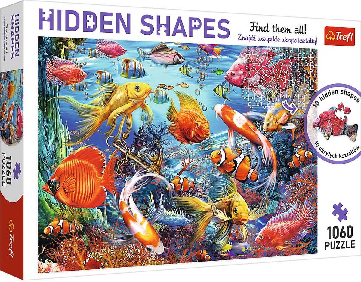 Trefl Hidden Shapes-Serie – Puzzle – 1060 Teile – Unterschale Meeresleben