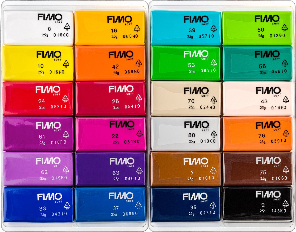 Fimo soft - ofenhärtende Modelliermasse - Farbpaket - 24 Grundfarben