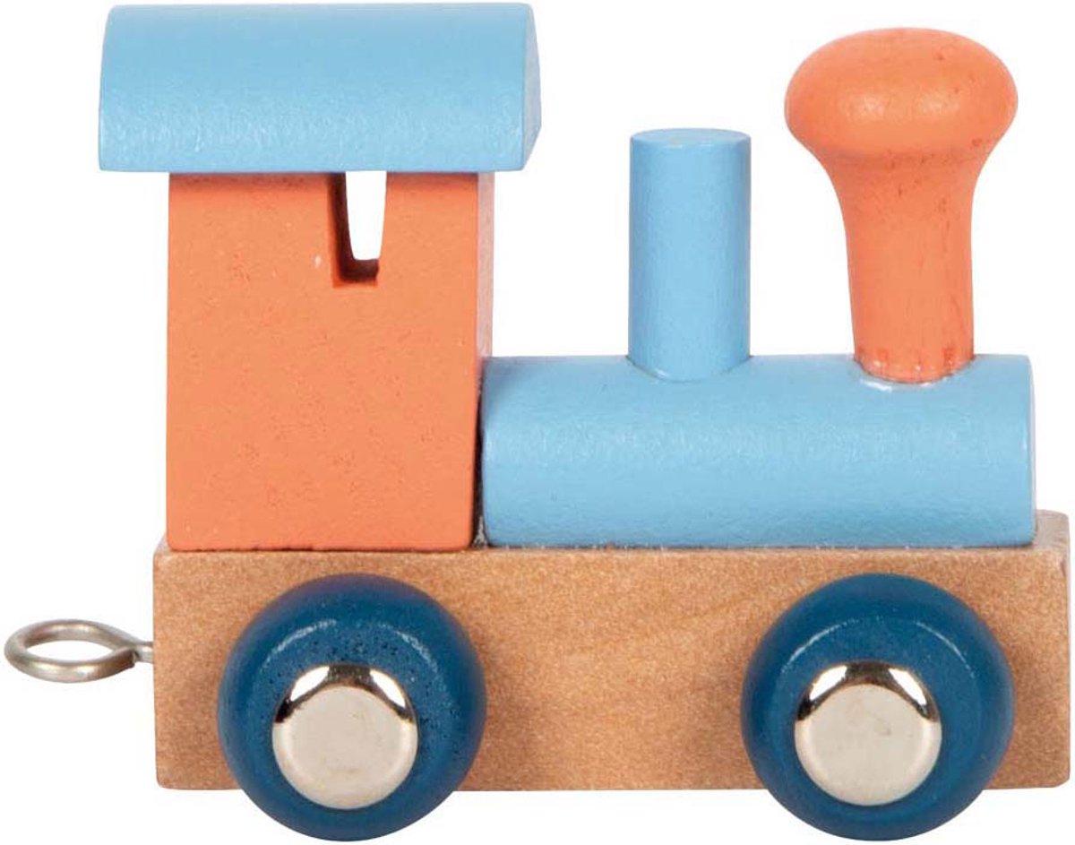 Small Foot - Holzbuchstabenzug Polar - Lokomotive Lachsrosa - 12 Stück
