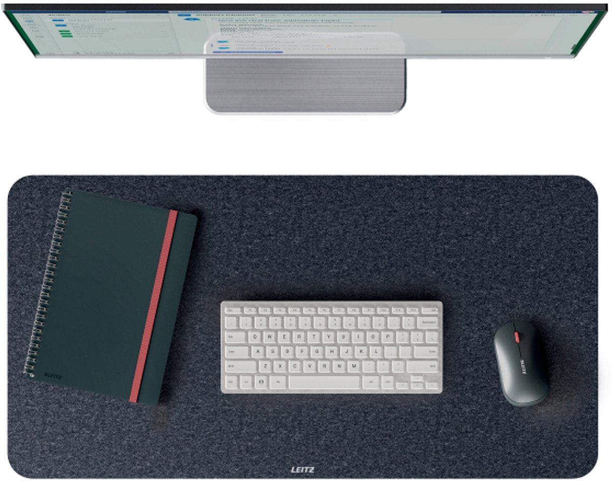 Leitz große Filz-Schreibtischunterlage 70 x 36 cm – rutschfest – für Tastatur und Maus – dunkelgrau