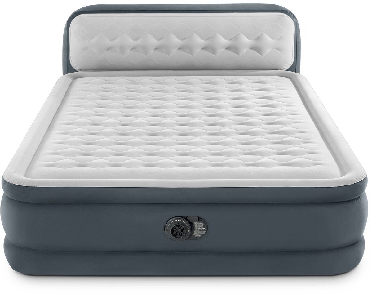 Intex Queen Ultra-Plüsch-Luftmatratze mit Kopfteil und integrierter Pumpe – 203 x 152 x 46 cm