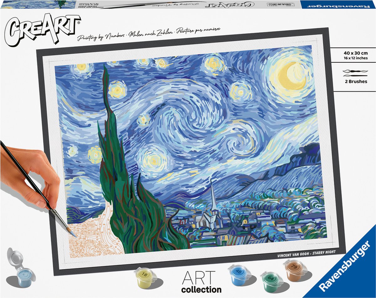 Ravensburger Creart Malen nach Zahlen – Die Sternennacht Van Gogh