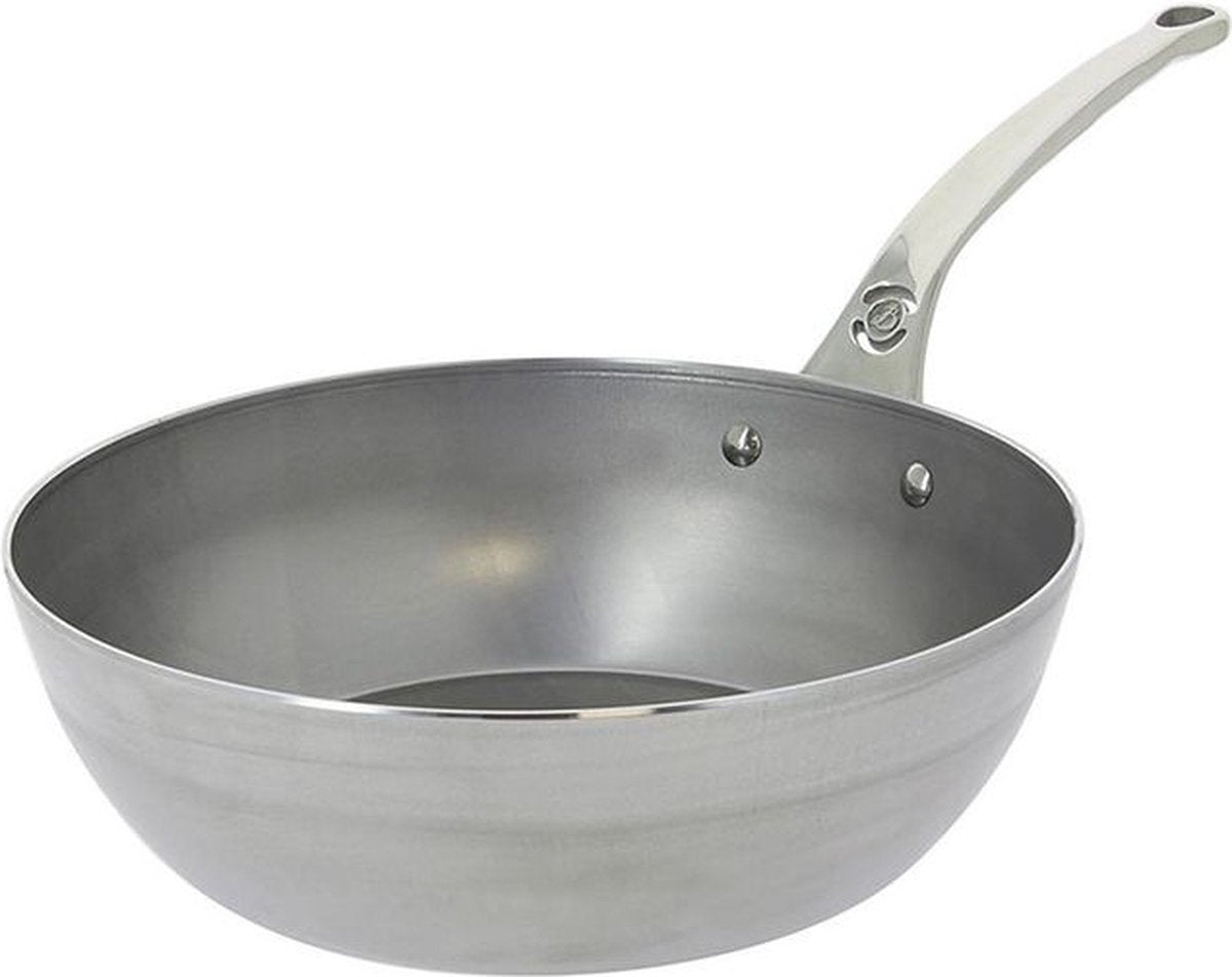 Debuyer de Buyer Mineral B Pro Bratpfanne 28 cm – Stahlblech – PFAS-frei – Edelstahlgriff – Induktionsgeeignet – Hergestellt in Frankreich