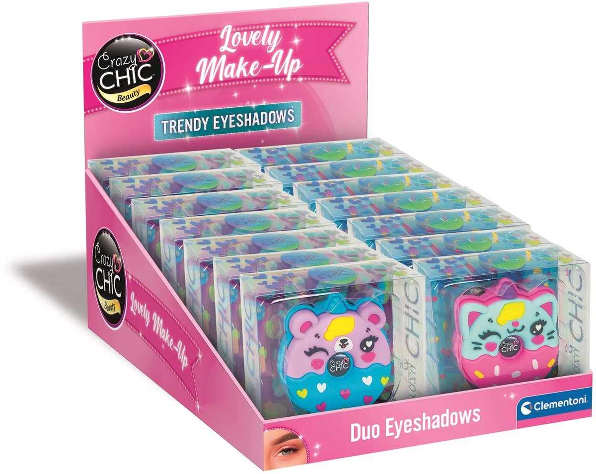 Clementoni Crazy Chic Lidschatten Tiere Donut Blau Rosa