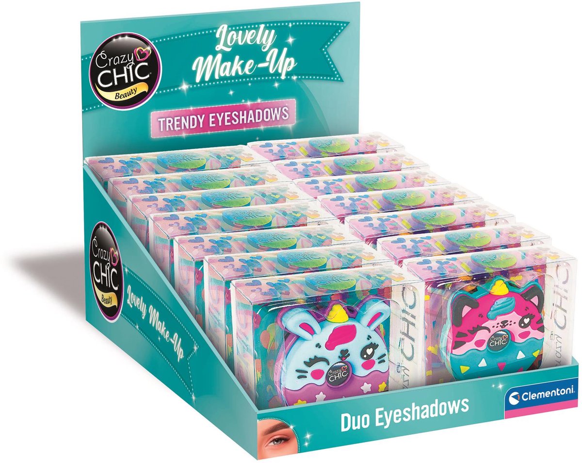 Clementoni Crazy Chic Lidschatten Tiere Donut Lila Blau