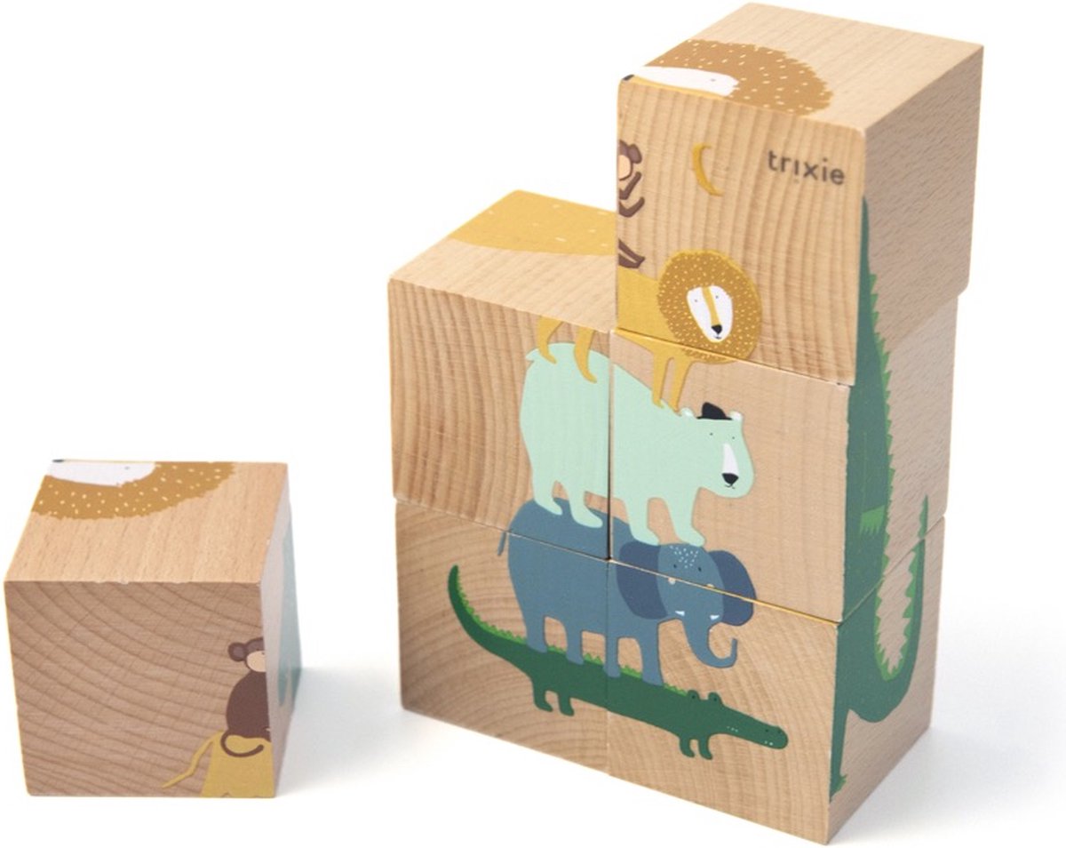 Trixie Holzbaustein-Puzzle Tiere