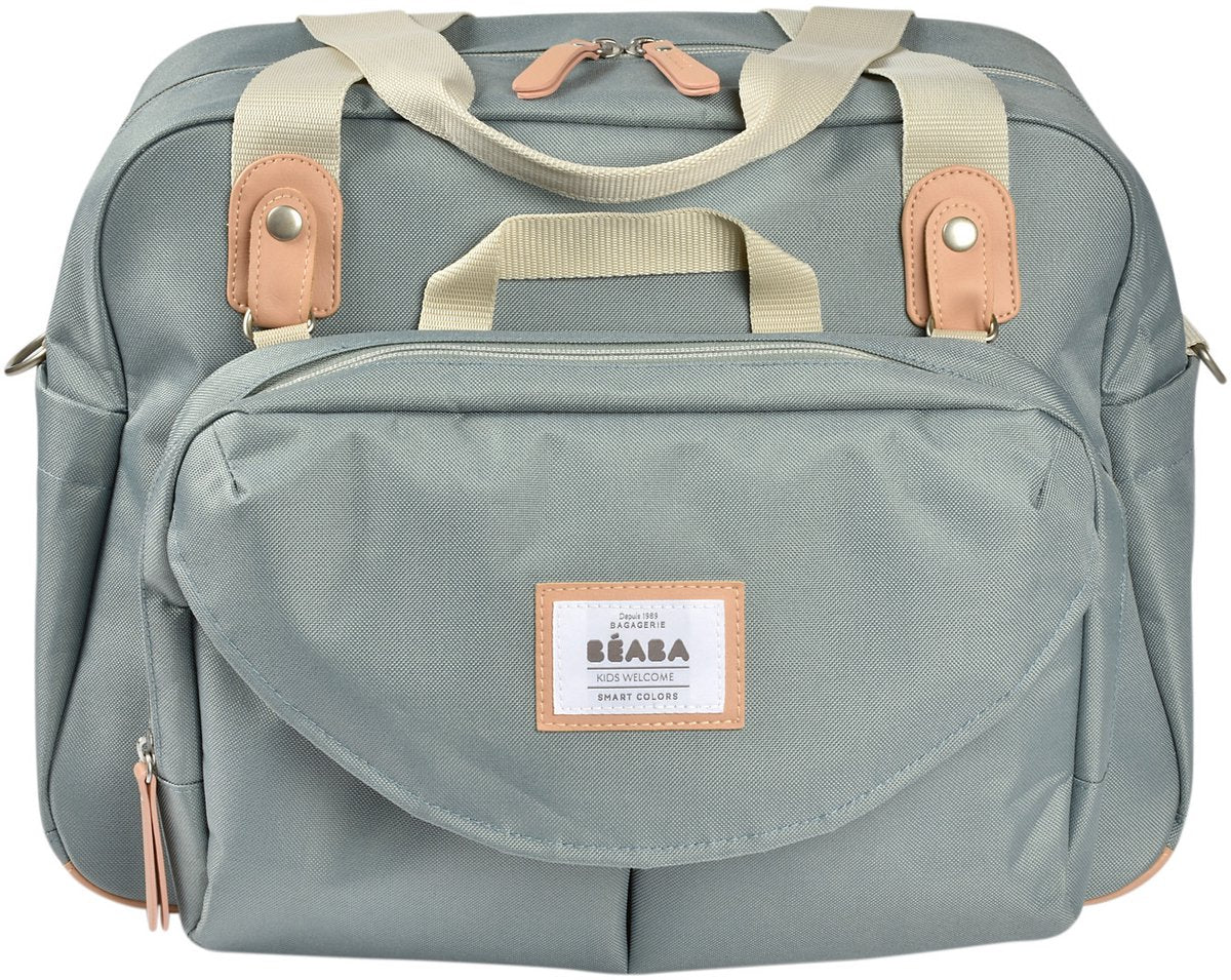 Béaba Geneve – Wickeltasche – Wickeltasche – modularer Stil – großes Fassungsvermögen – inklusive isothermer Lunch-Bag-Wickelunterlage – grün