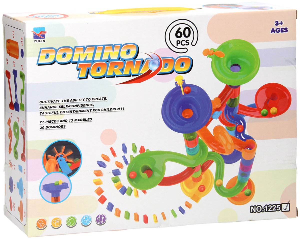 Domino-Tornado-Kugelbahn, 60-tlg.